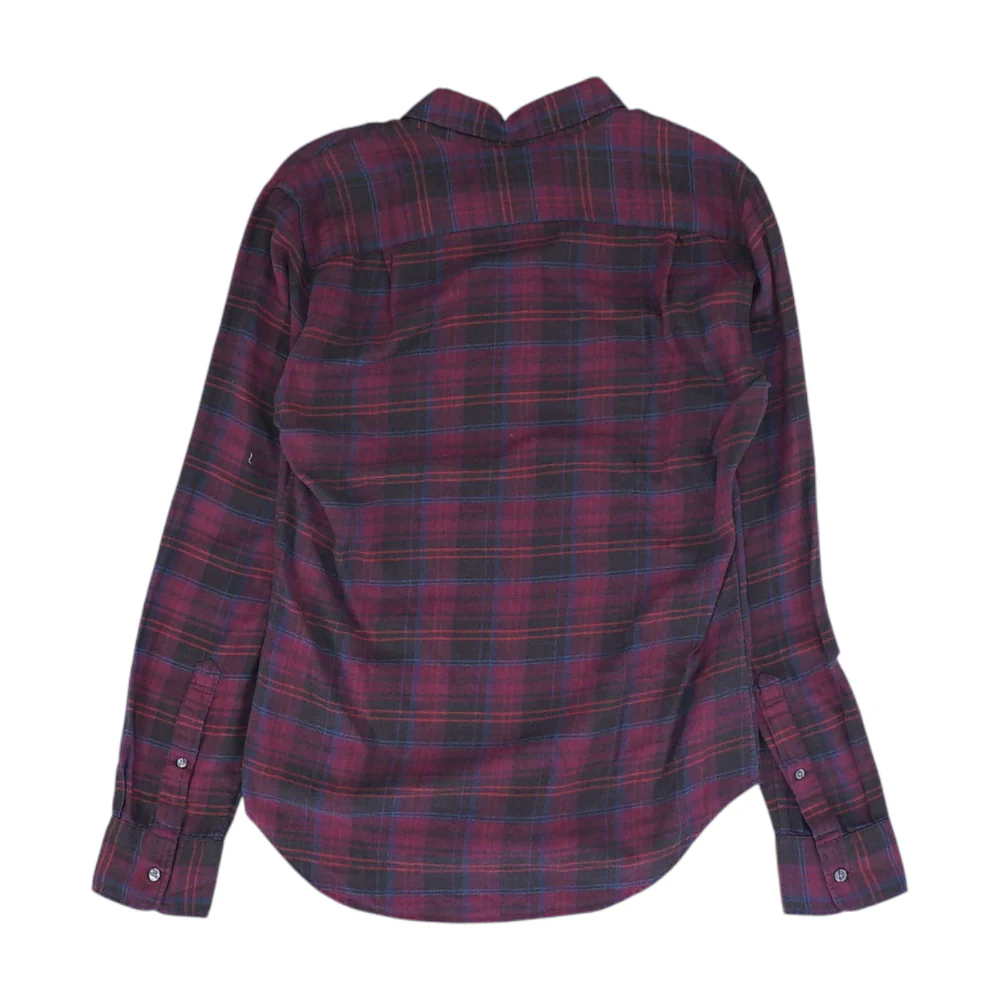 Maroon Plaid Flannel Button Down - Image 2