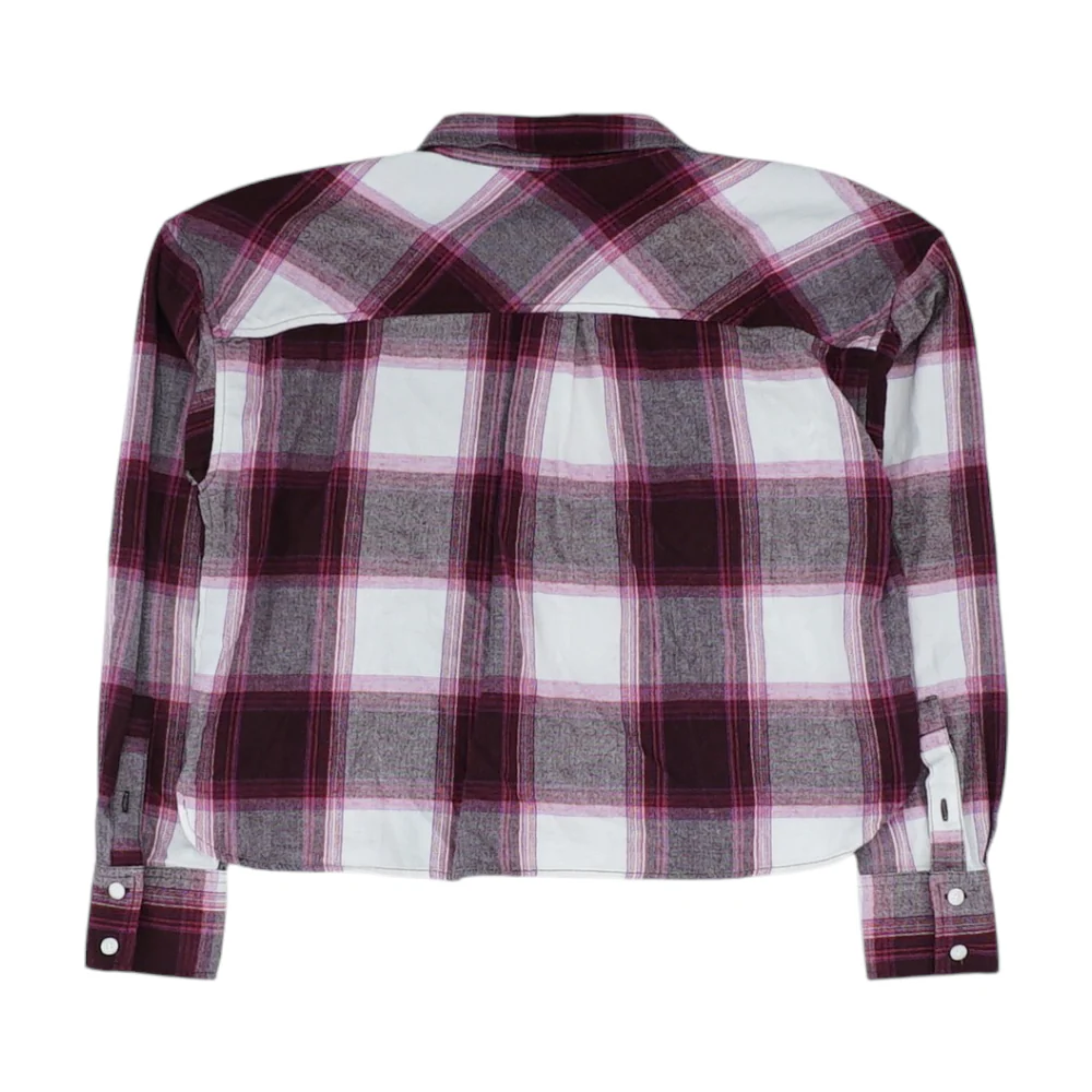 Magenta Plaid Flannel Button Down - Image 2
