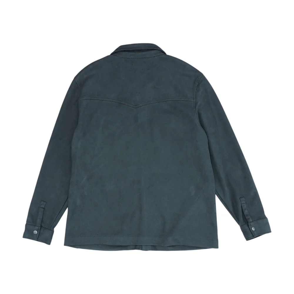 Gray Solid Flannel Button Down - Image 2