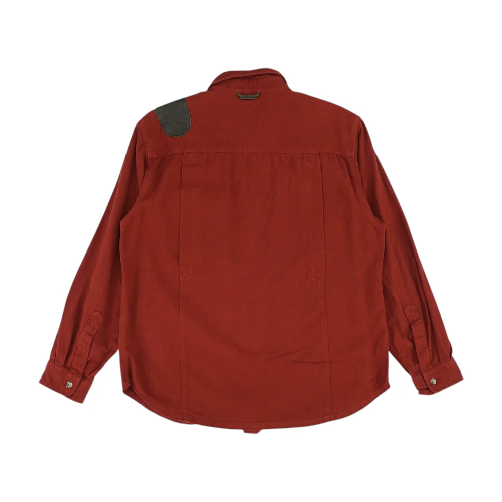 Red Solid Flannel Button Down - Image 2