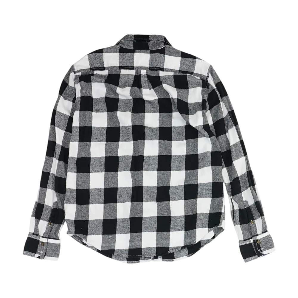 Vintage Black Plaid Flannel Button Down - Image 2