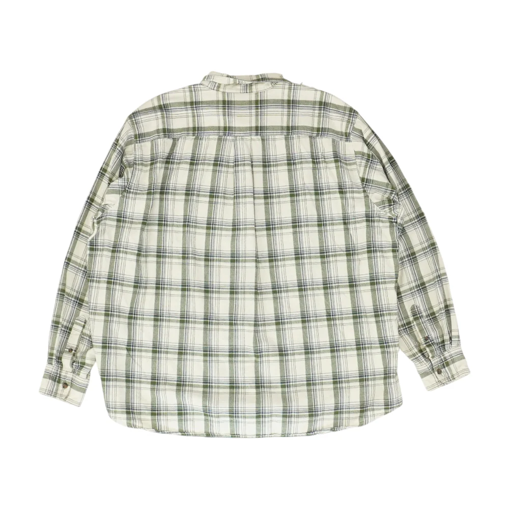 Beige Plaid Flannel Button Down - Image 2