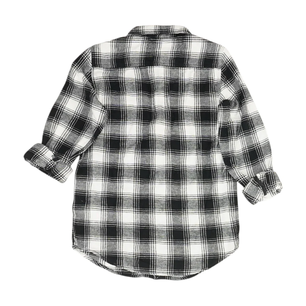 Black Plaid Flannel Button Down - Image 2