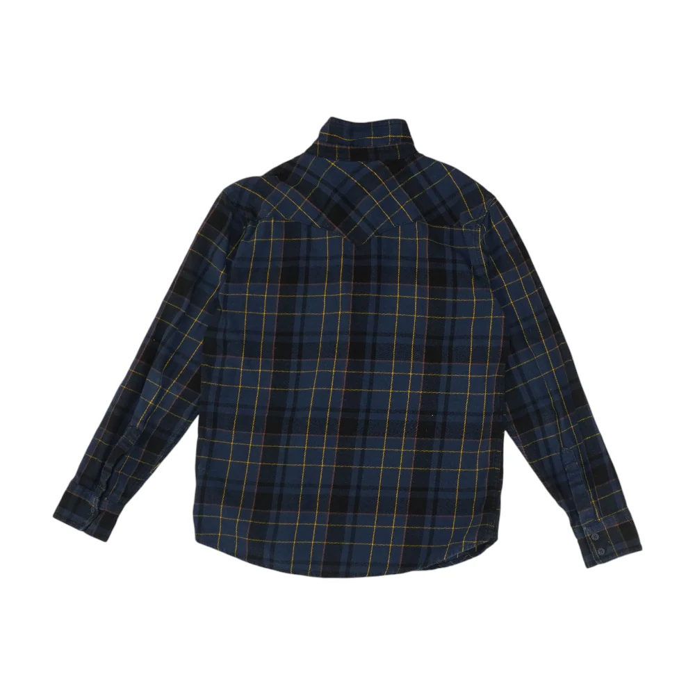Navy Plaid Flannel Button Down - Image 2