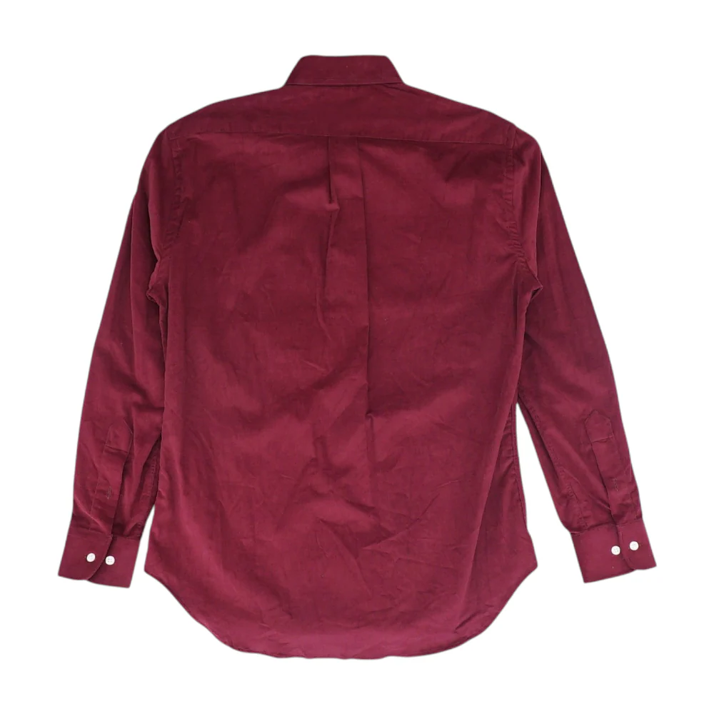 Maroon Solid Flannel Button Down - Image 2