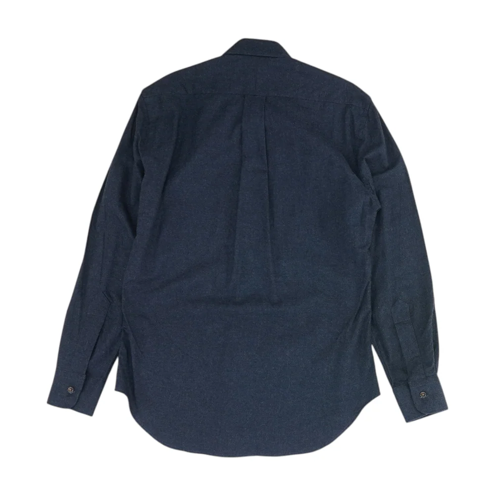 Blue Solid Flannel Button Down - Image 2