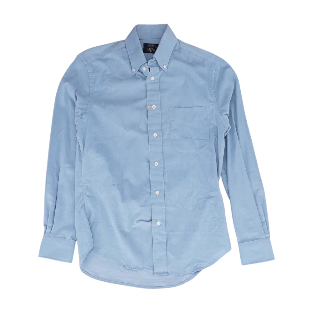 Blue Solid Flannel Button Down