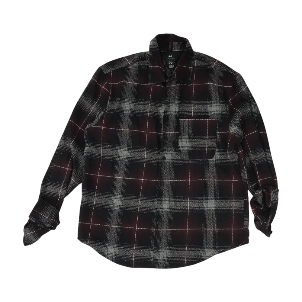 Black Plaid Flannel Button Down