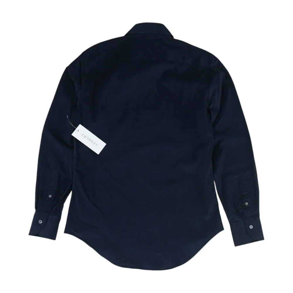 Navy Solid Flannel Button Down - Image 2