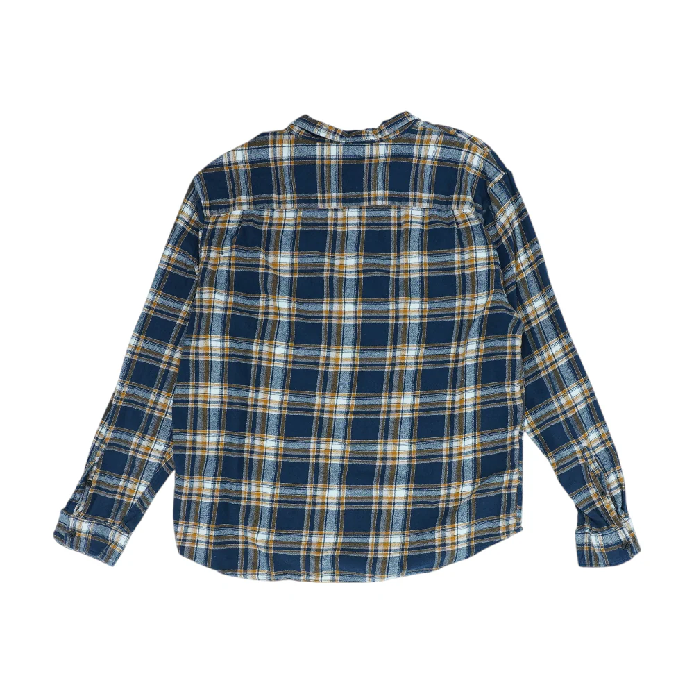 Navy Plaid Flannel Button Down - Image 2