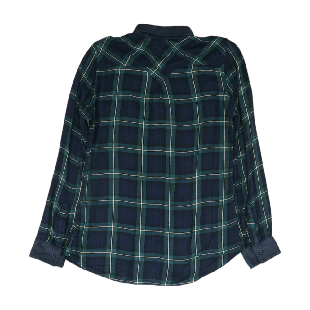 Navy Plaid Flannel Button Down - Image 2