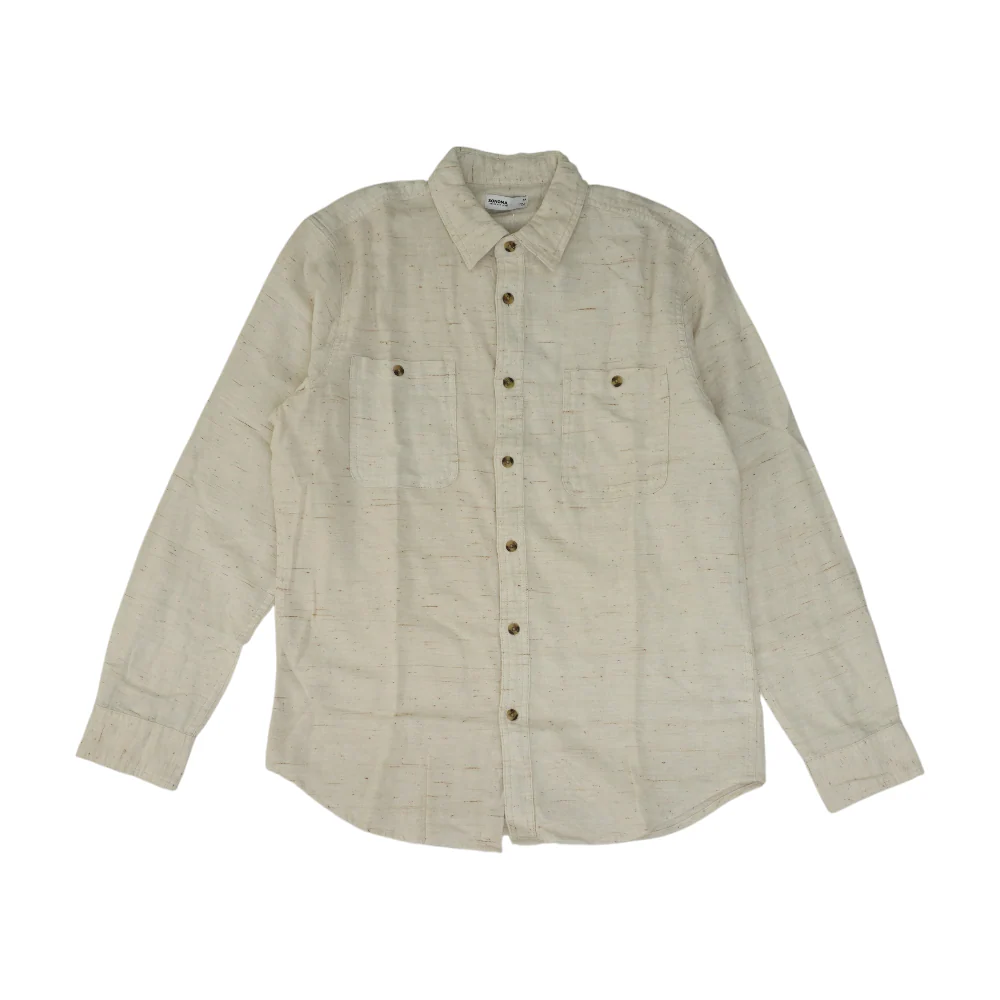 Beige Solid Flannel Button Down