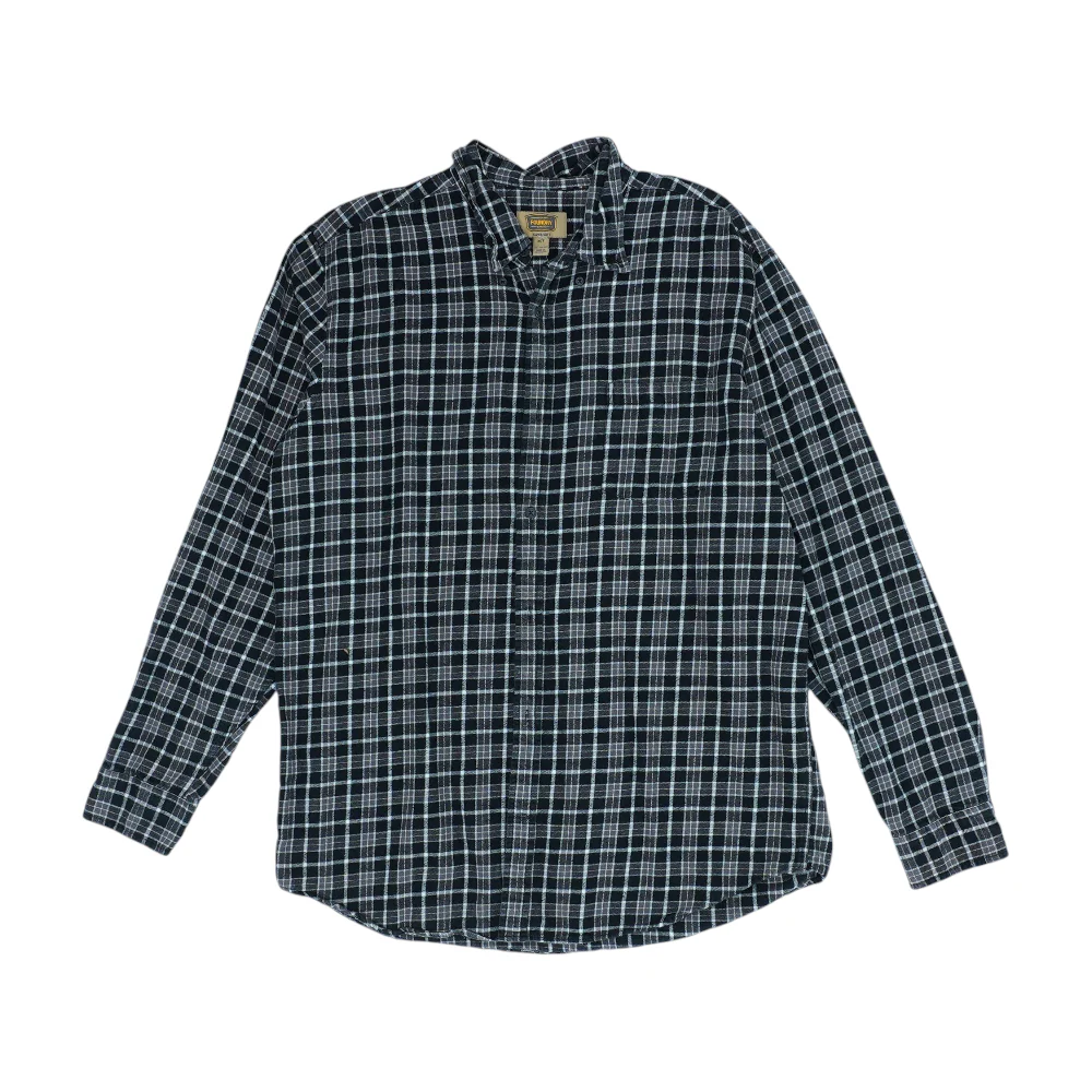 Black Tall Check Flannel Button Down