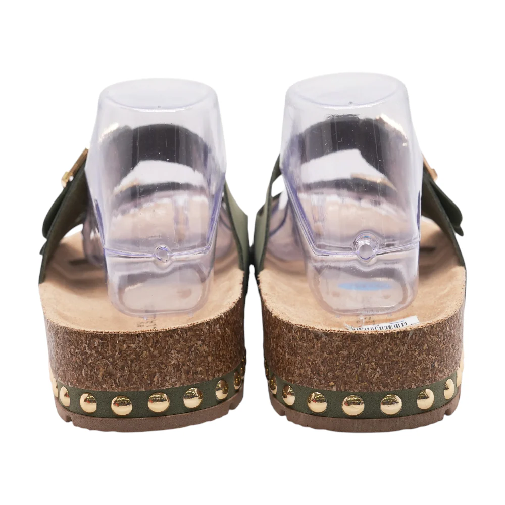 Olive Flat Sandals - Image 2
