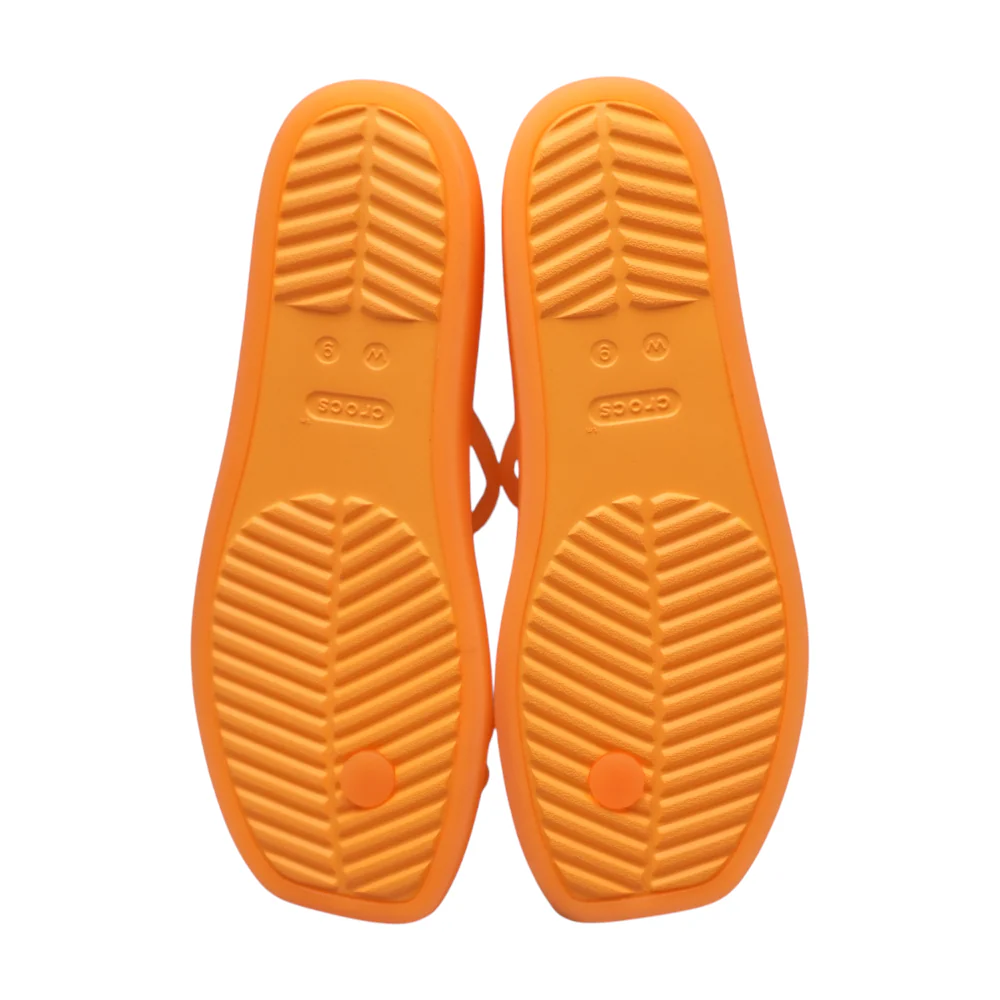 Neon Orange Flat Sandals - Image 3