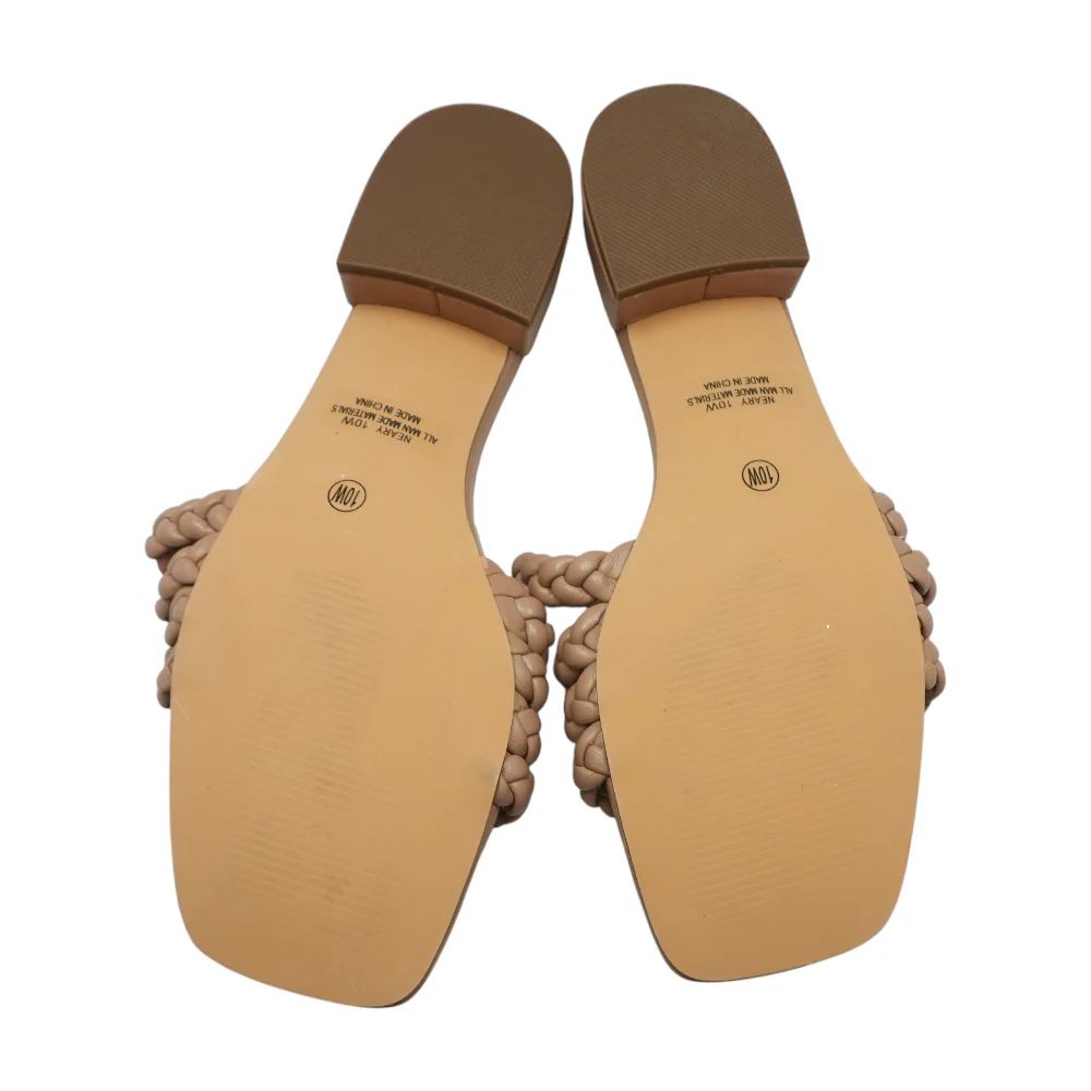 Nude Flat Sandals - Image 3