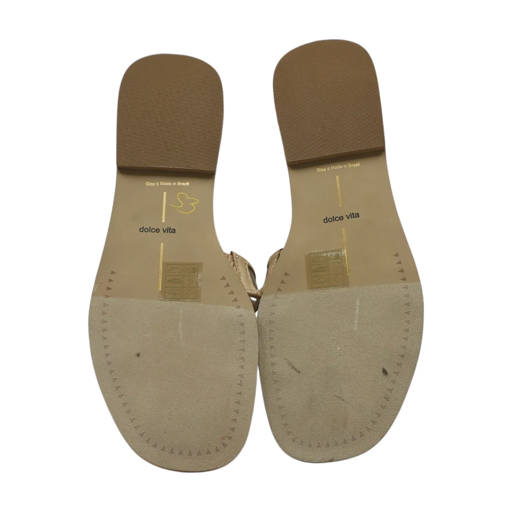 Tan Flat Sandals - Image 3