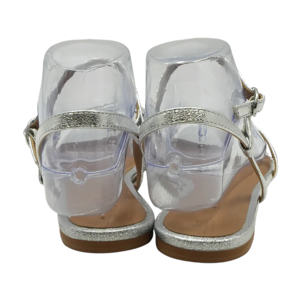 Silver Flat Sandals - Image 2