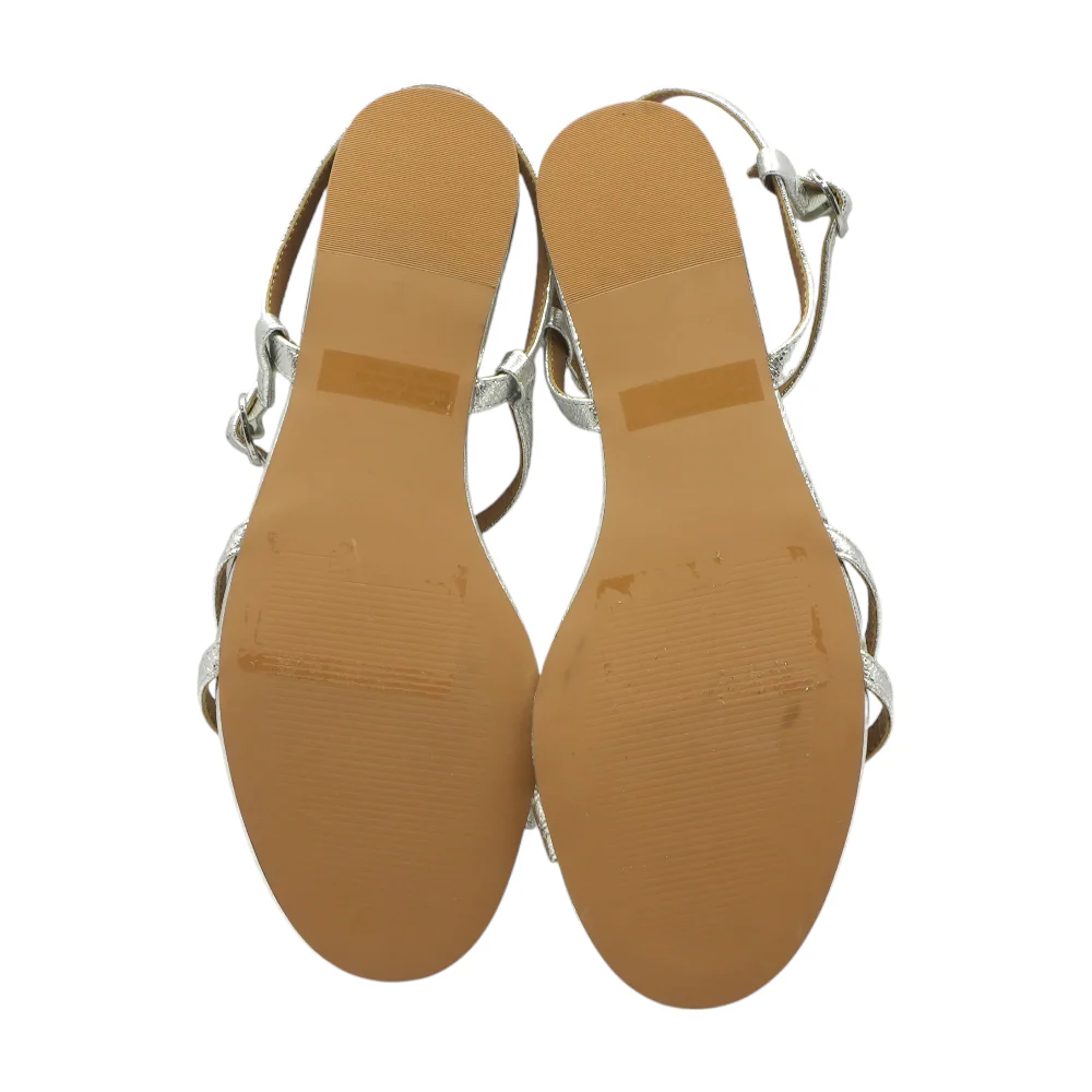Silver Flat Sandals - Image 3