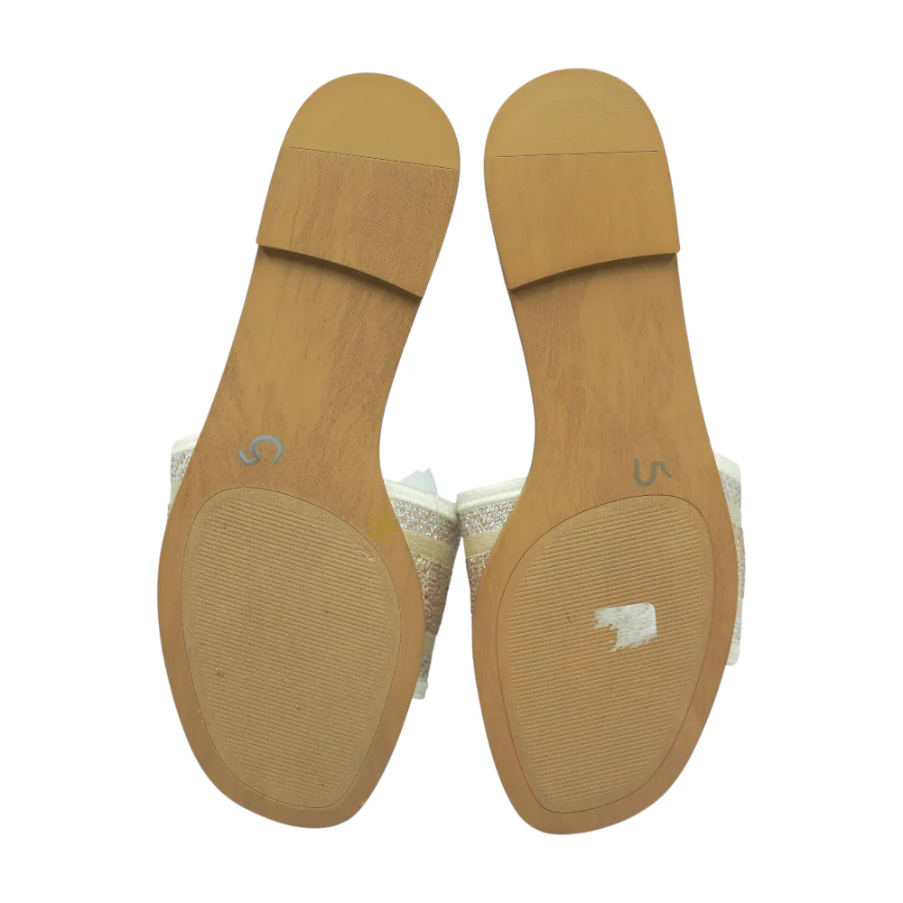 Gold Flat Sandals - Image 3