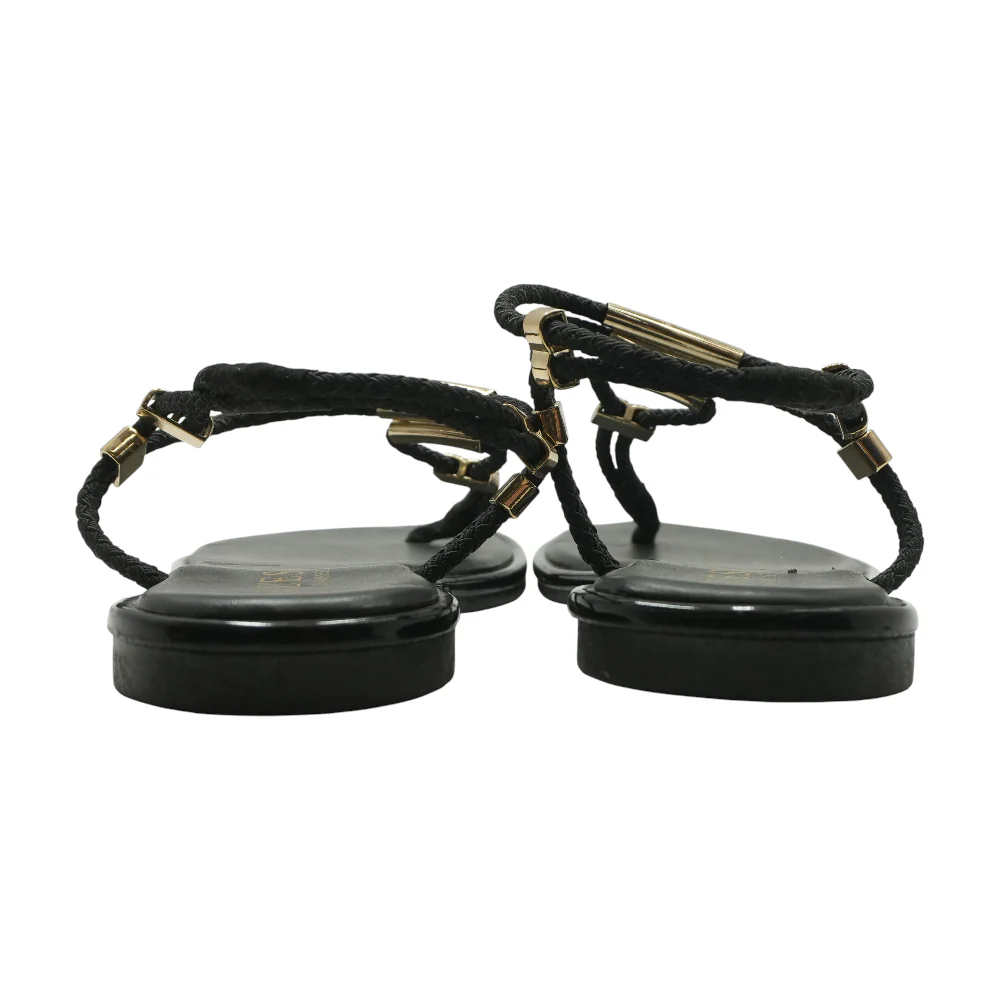 Black Flat Sandals - Image 2