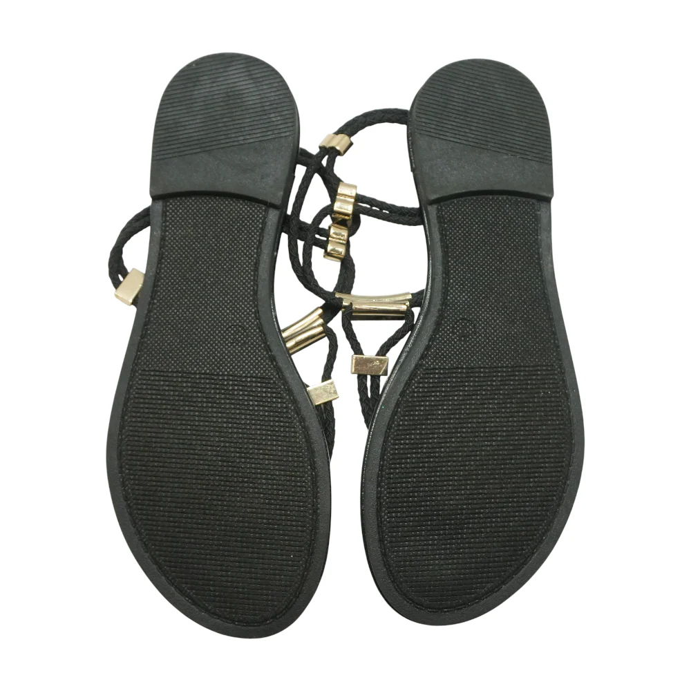 Black Flat Sandals - Image 3