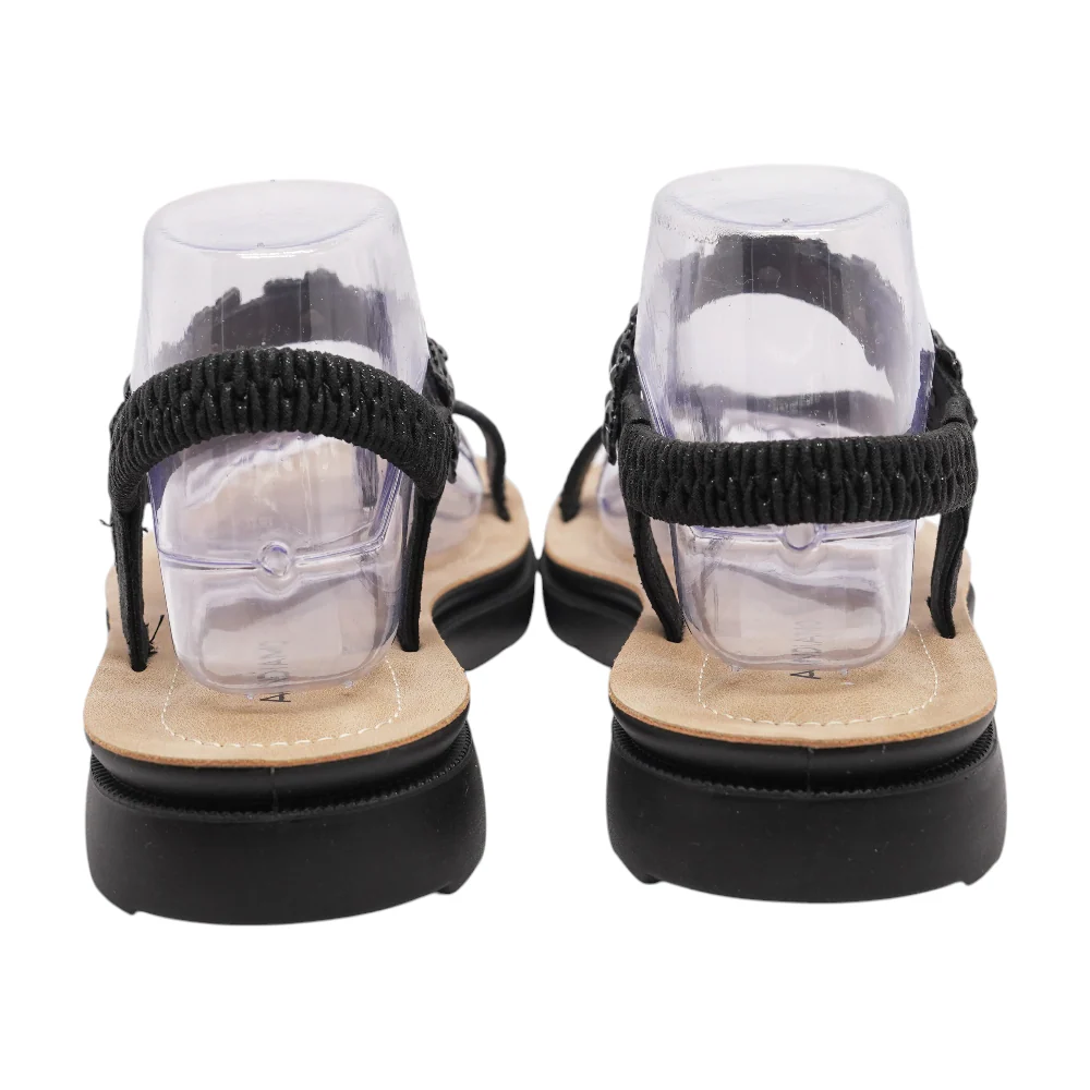 Black Flat Sandals - Image 2