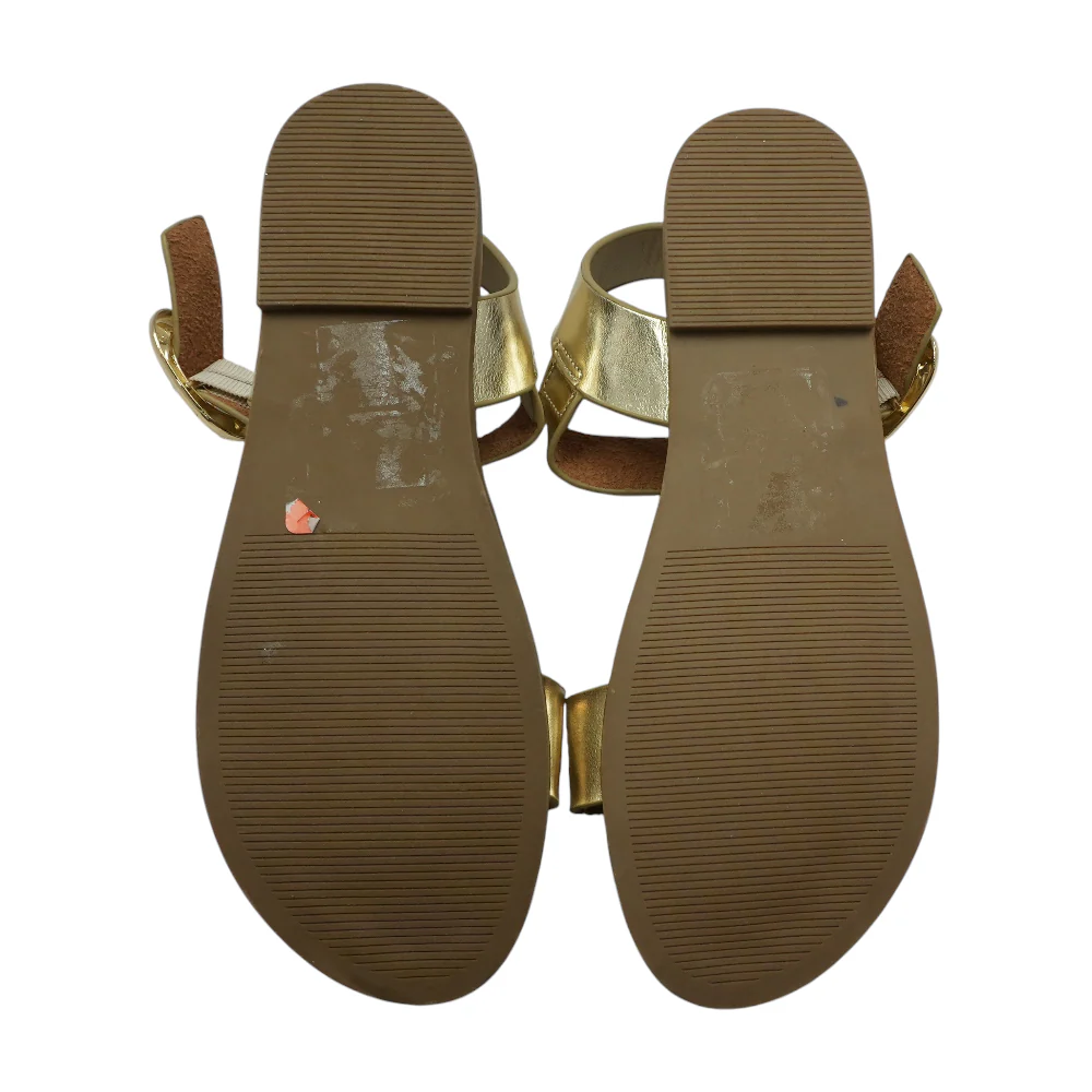 Gold Flat Sandals - Image 3