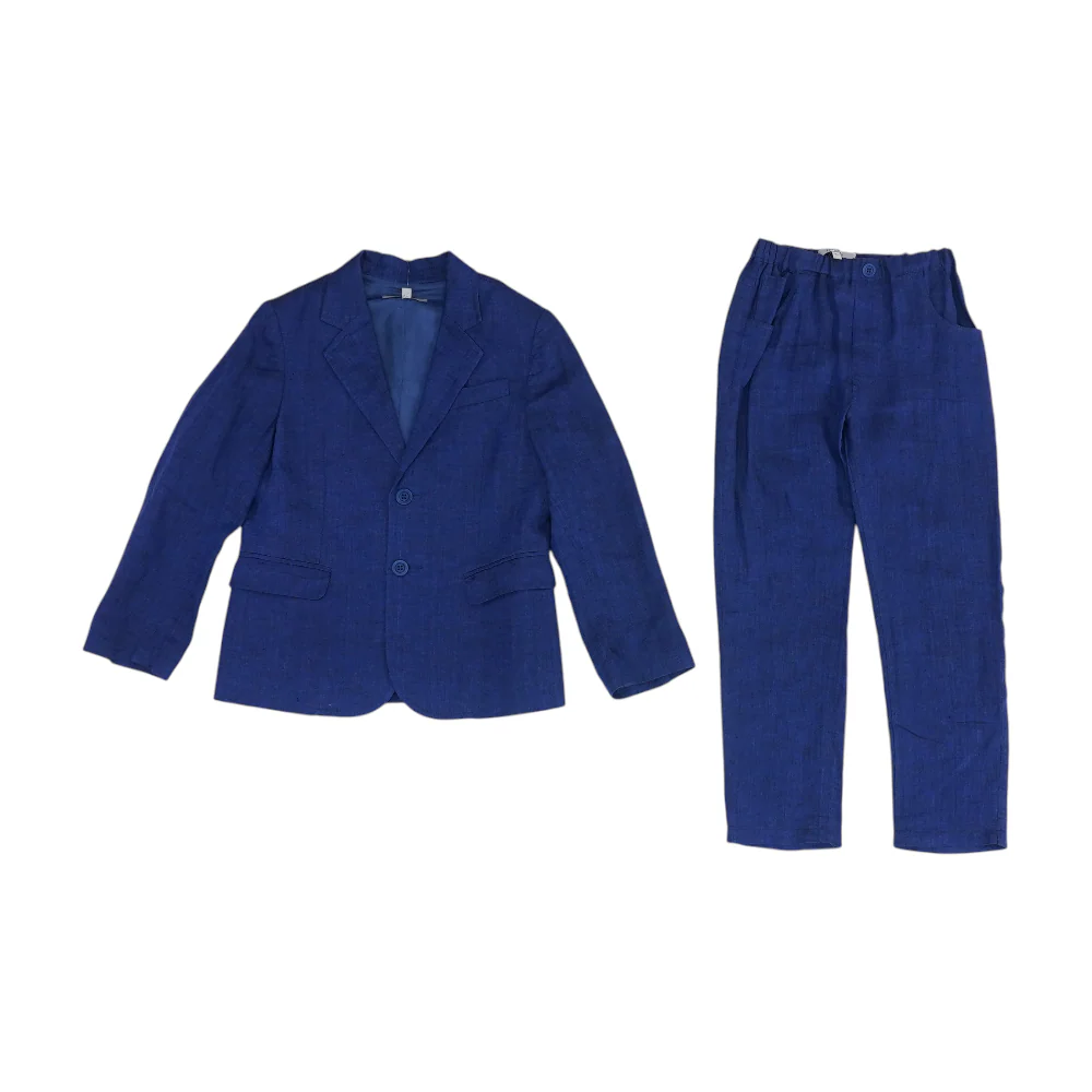 Blue Solid 2pc Suit
