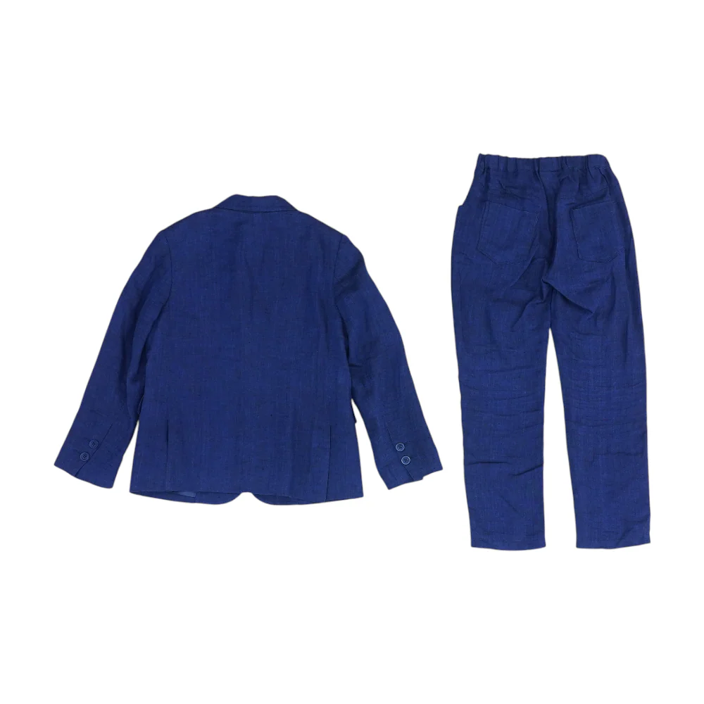 Blue Solid 2pc Suit - Image 2