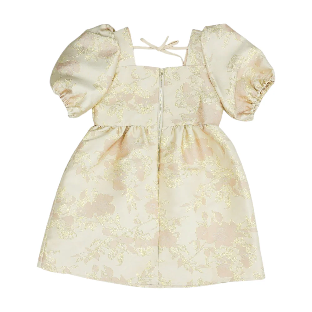 Tan Floral Formal Dress - Image 2