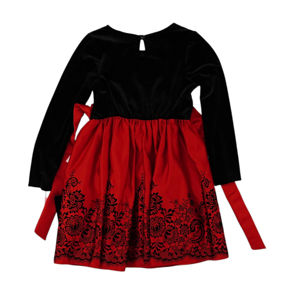 Red Color Block Formal Dress - Image 2
