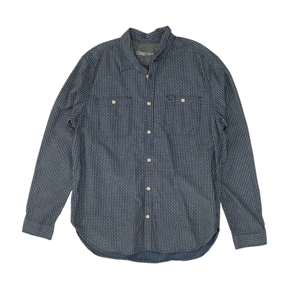 Blue Striped Long Sleeve Button Down