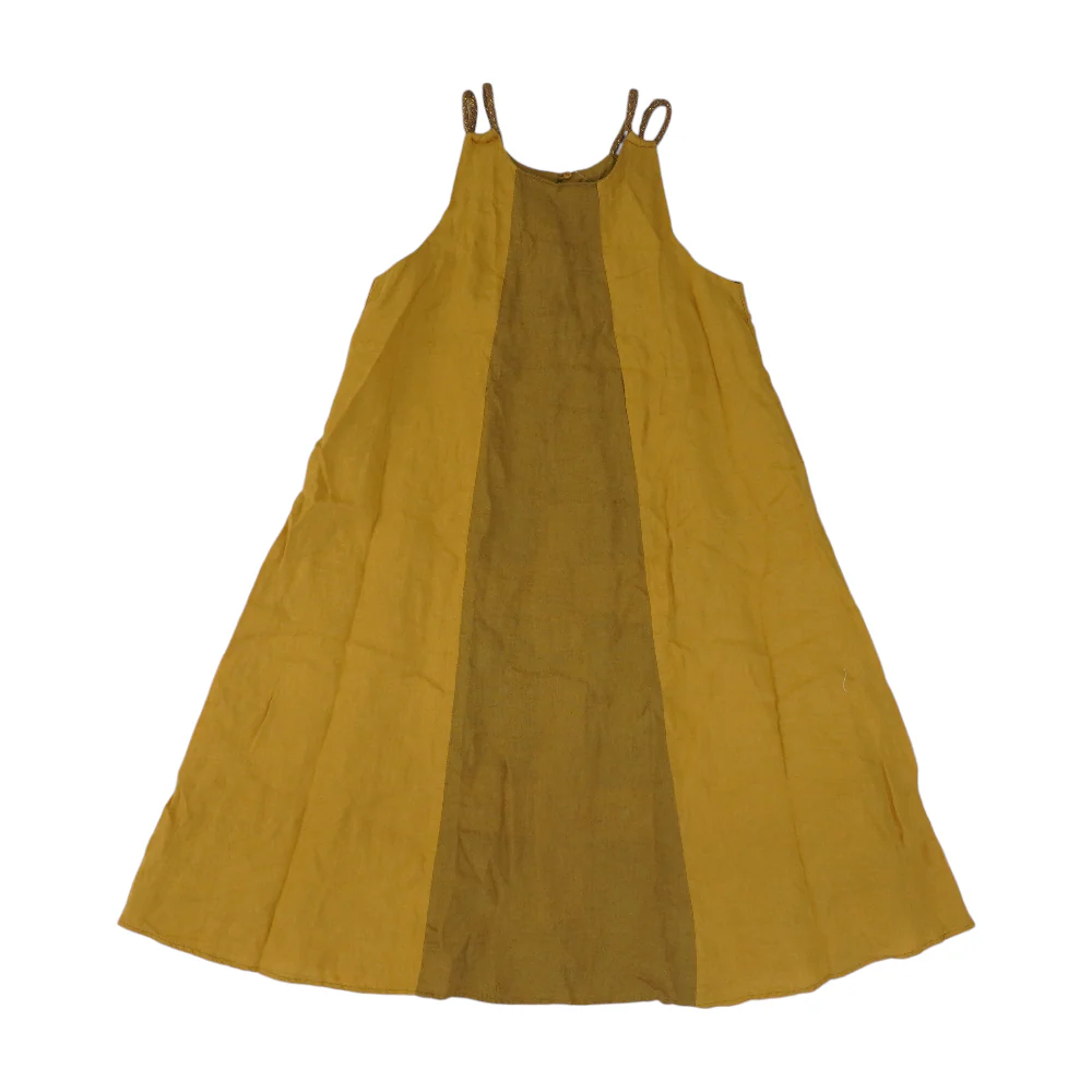 Gold Color Block Dress