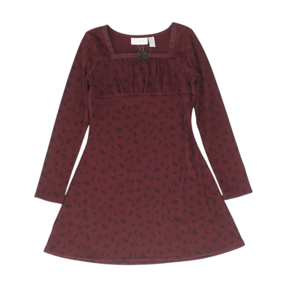 Burgundy Floral Dress