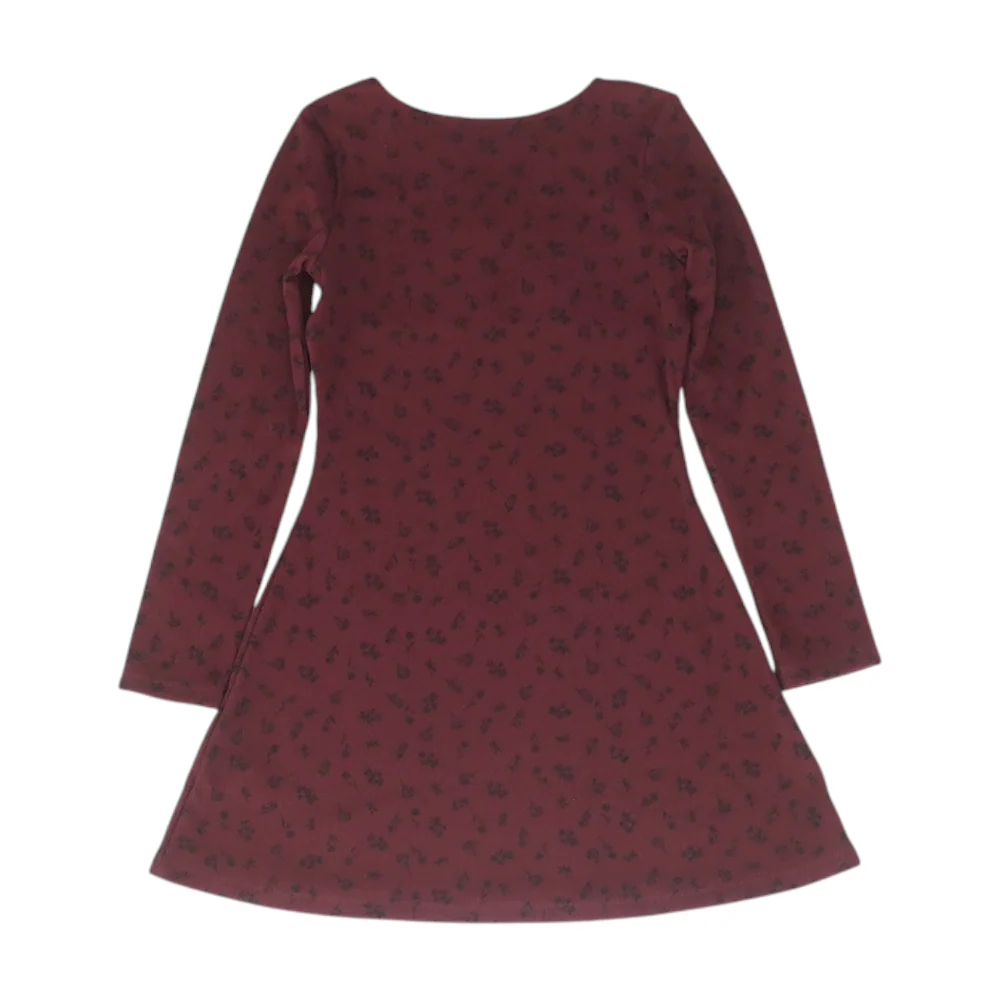 Burgundy Floral Dress - Image 2