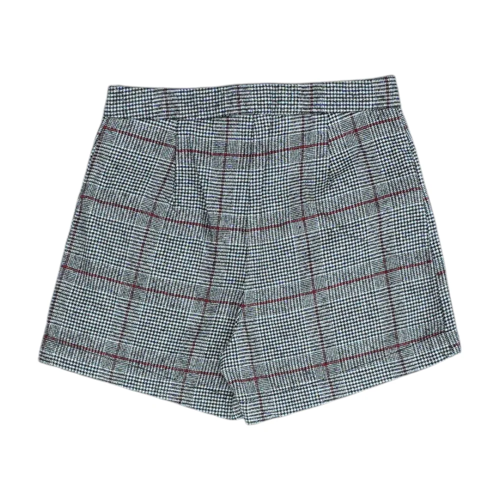 Black Check Chino Shorts - Image 2