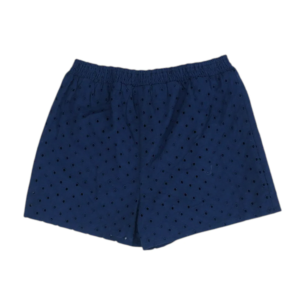 Navy Solid Knit Shorts - Image 2