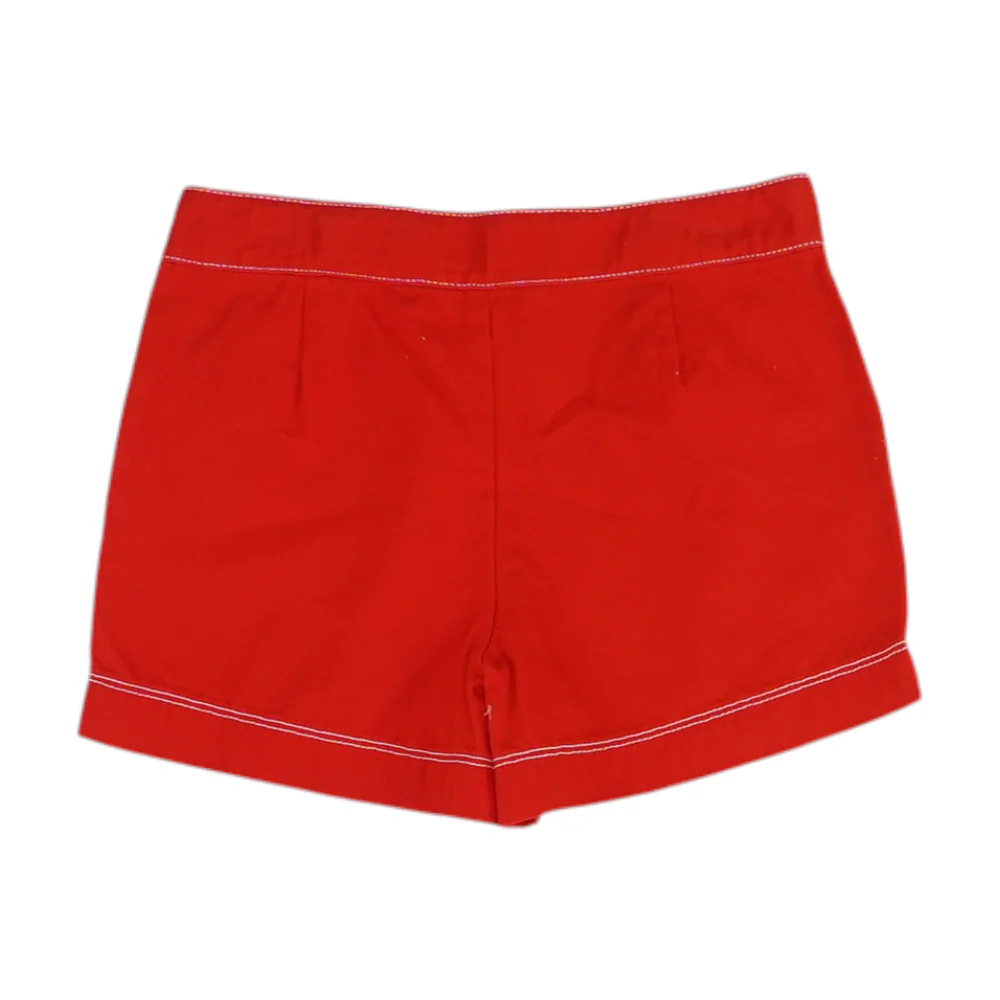 Red Solid Chino Shorts - Image 2