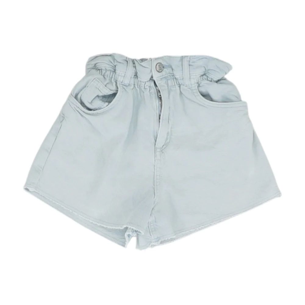 Blue Solid Denim Shorts