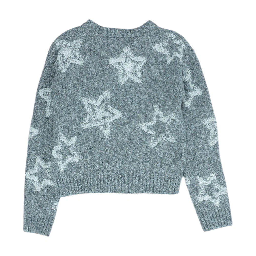 Gray Print Pullover Sweater - Image 2
