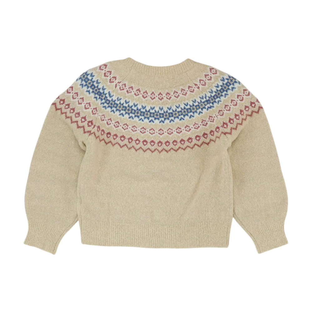 Beige Print Pullover Sweater - Image 2