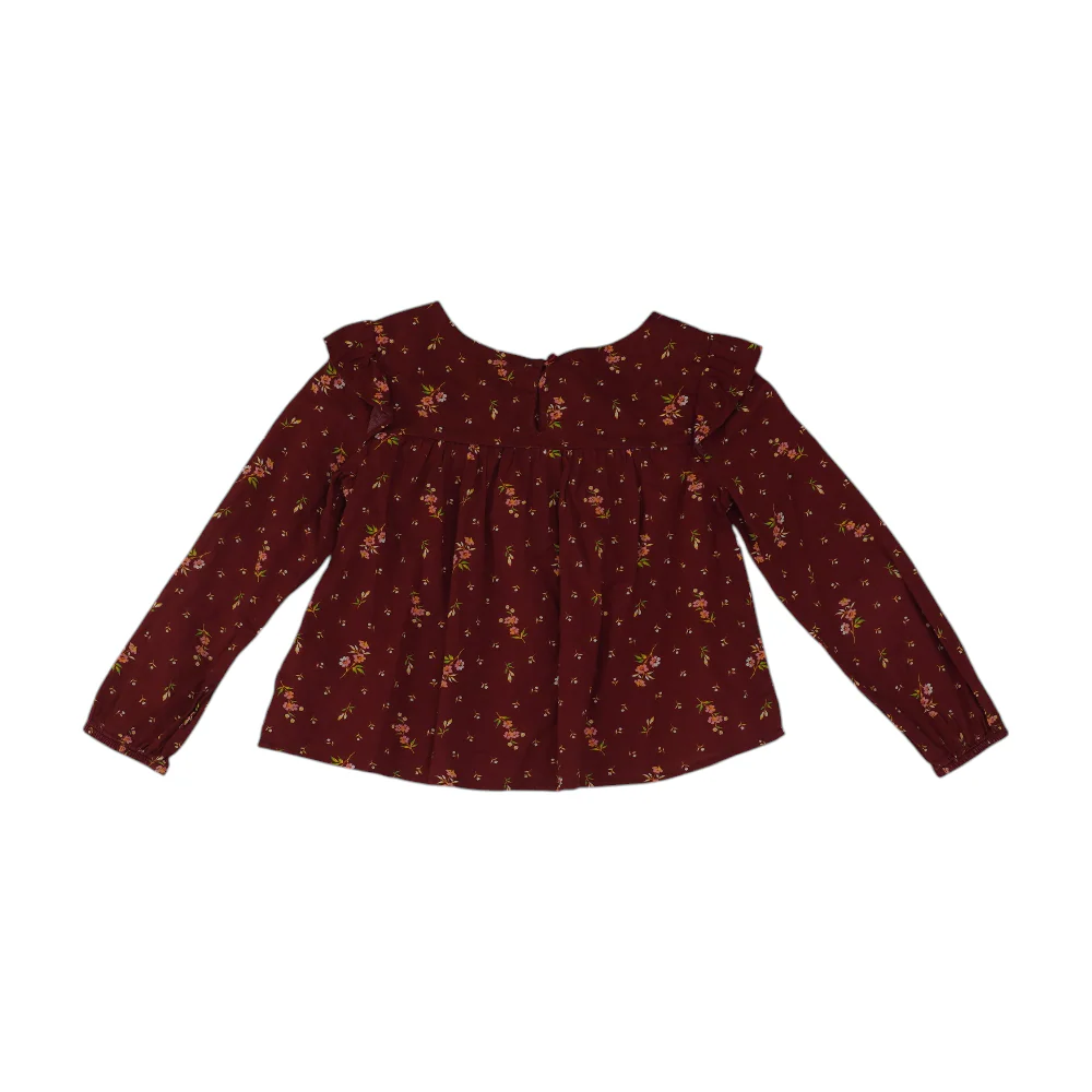 Burgundy Floral Blouse - Image 2