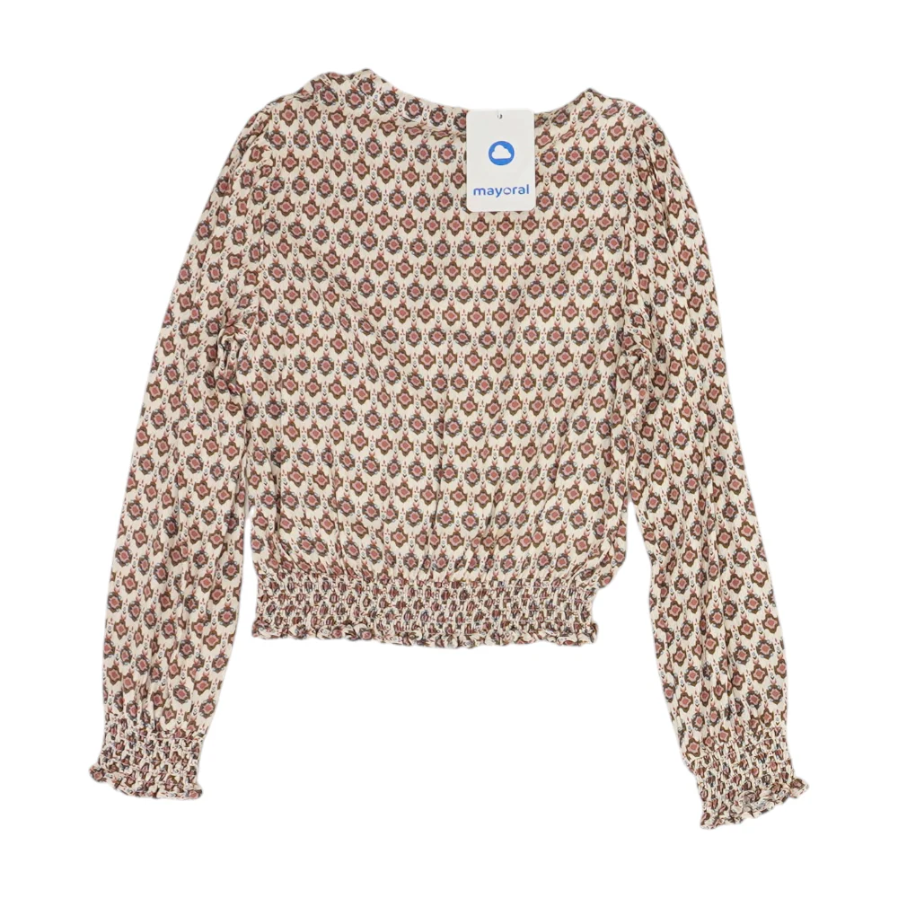 Beige Print Blouse - Image 2