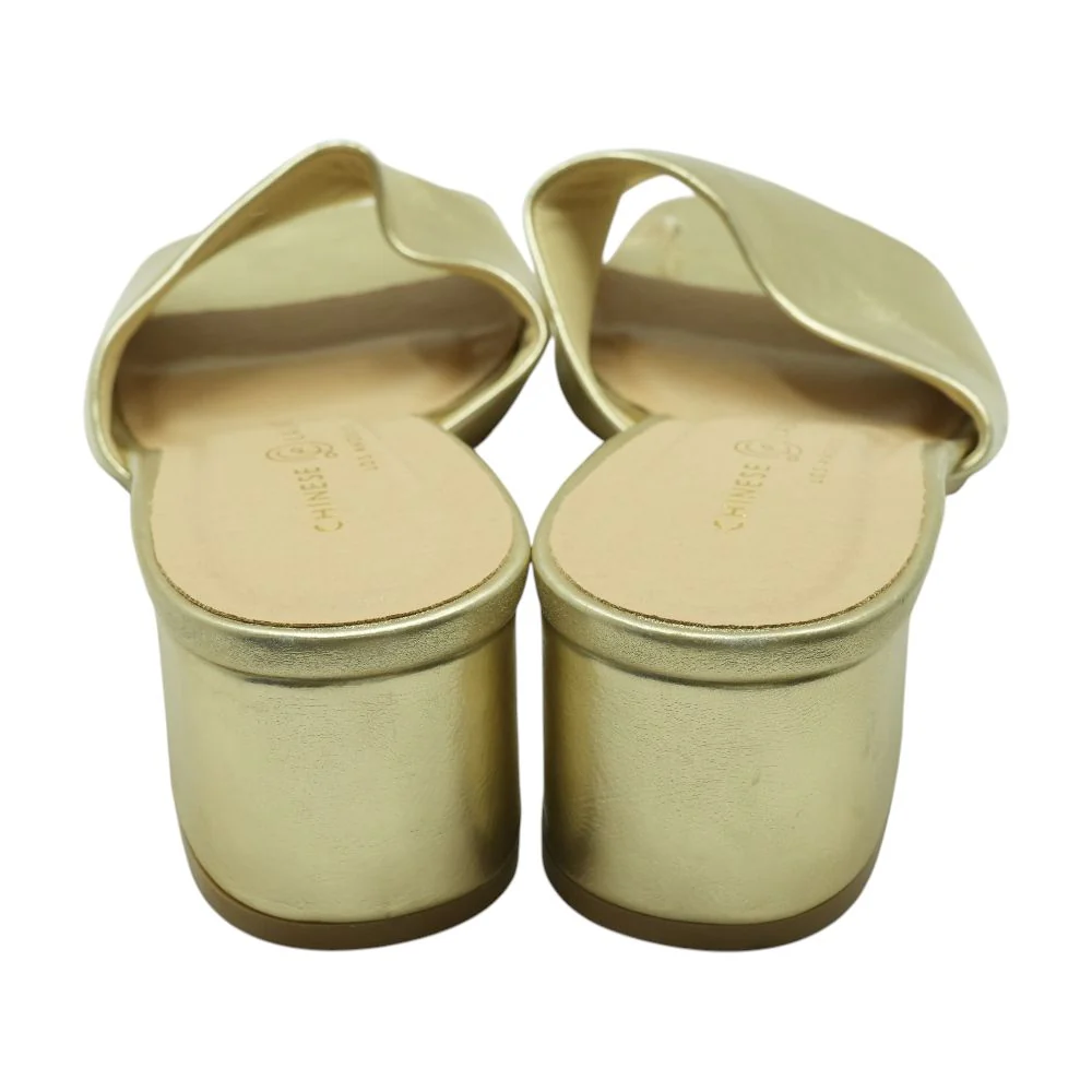 Gold Block Heels - Image 2