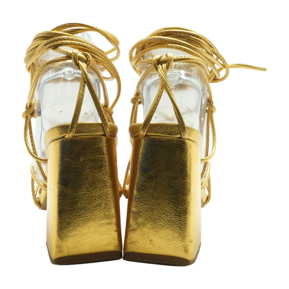 Gold Block Heels - Image 2