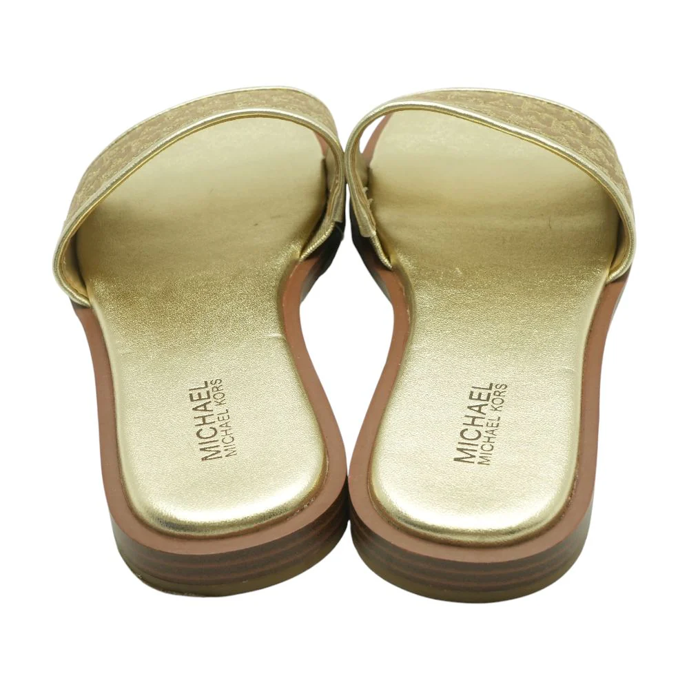 Gold Flat Sandals - Image 2
