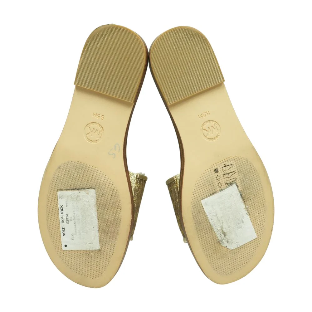 Gold Flat Sandals - Image 3