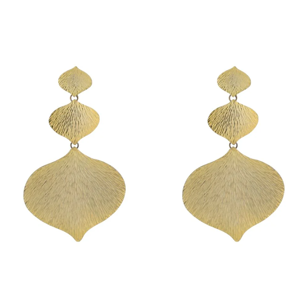 Gold Tone Signed Garcia Drop Earrings
