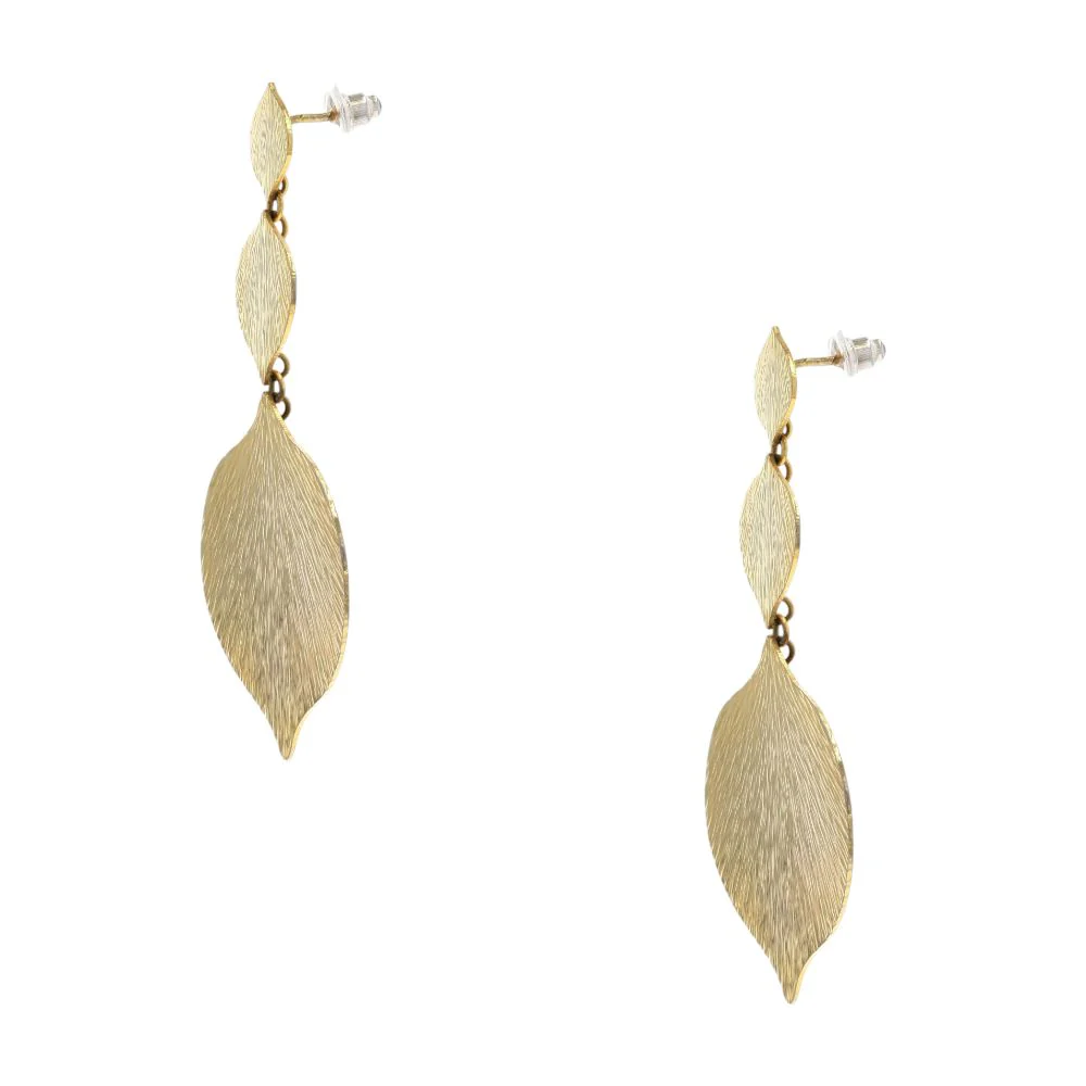 Gold Tone Signed Garcia Drop Earrings - Image 2